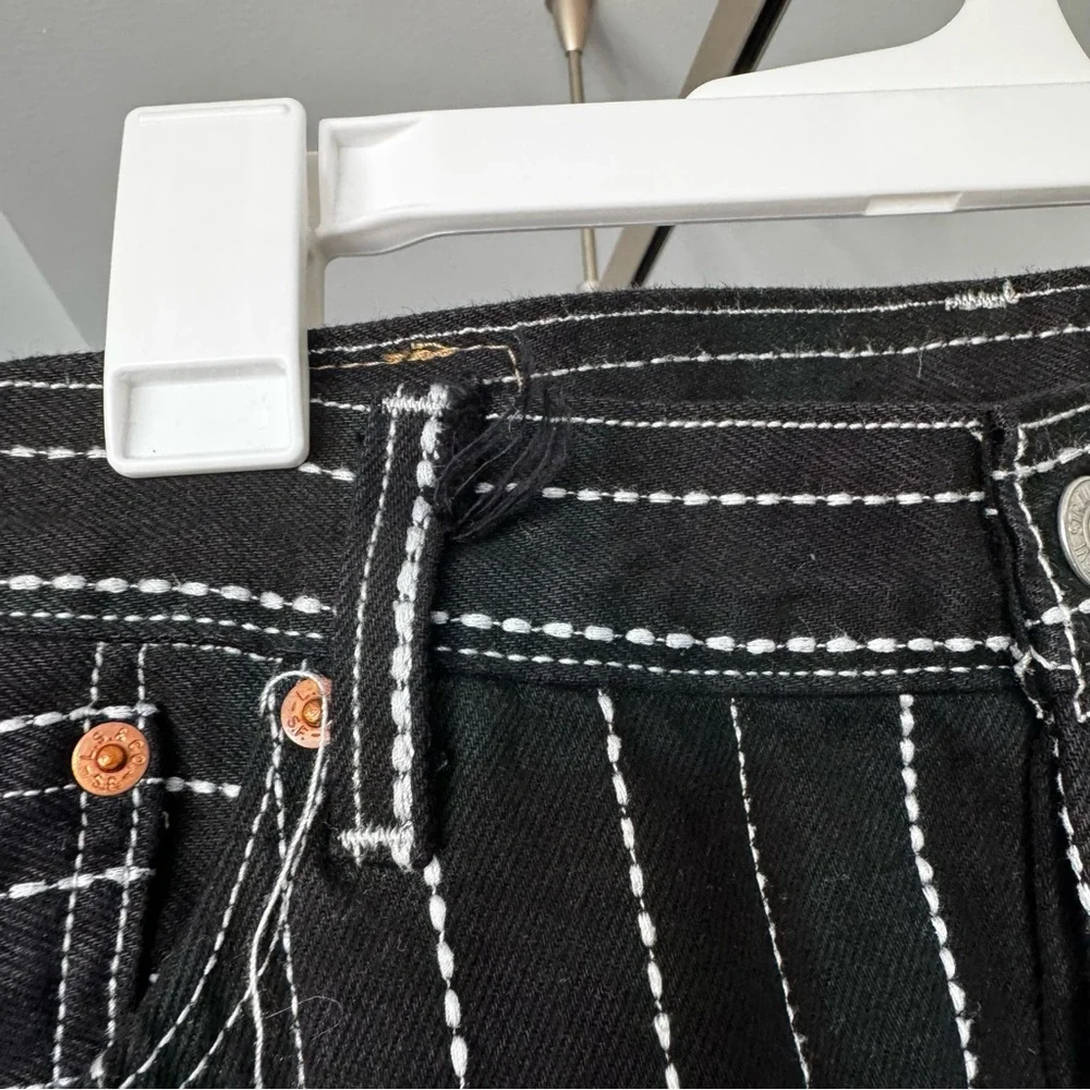 Levi's x Denim Tears Cotton Wreath Chainstitch Stripe 501 Jeans Black W36 L32